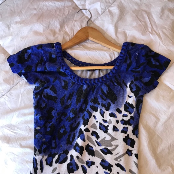 Cyrus Leopard Blouse with Braided Neckline Detail - Picture 2 of 2